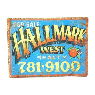 Mid-Century Colorful Hallmark Realty Sign For Sale