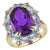 Kai Purple Amethyst Aquamarine Pink Sapphire Cocktail Ring in 14k Gold Ring, size 6.5 For Sale