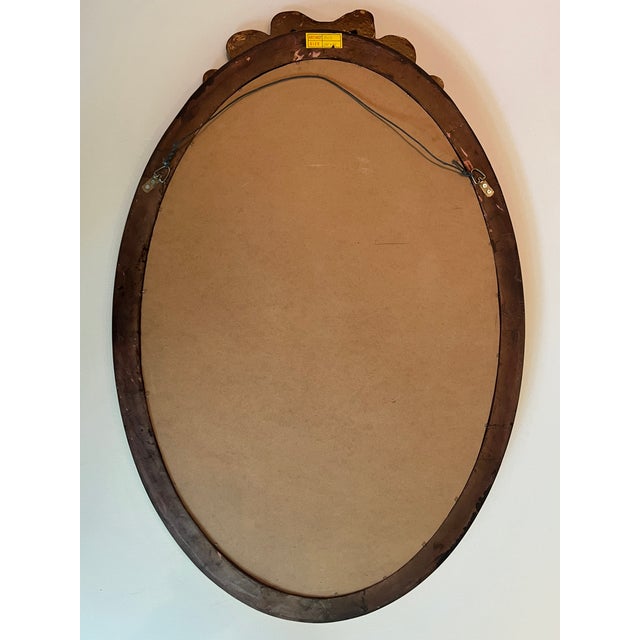 1970s Rococo Style Gold Oval Wall "Bow" Mirror For Sale - Image 14 of 14