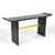 A substantial and striking piece, this console table clad in faux malachite has a form which is reminiscent of the...