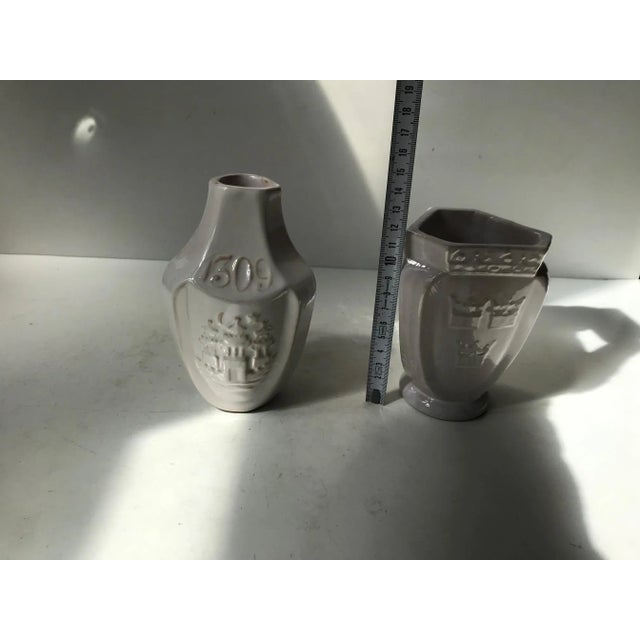 Antique White Ceramic Commemorative Vases by Hermann August Kähler, 1900s, Set of 2 For Sale - Image 9 of 12