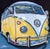 Always Sunny - Volkswagen Type 2 Samba by Shan Fannin | Acrylic on wooden cradle board Yellow VW bus. For Sale