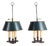 French Bouillotte Lamps in Silvered Metal, 1940s, Set of 2 For Sale