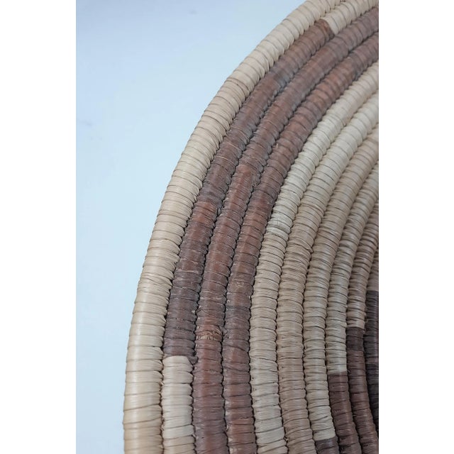 Tan Vintage African Tribal Style Hand Woven Coil Baskets - 2 Piece Set For Sale - Image 8 of 9