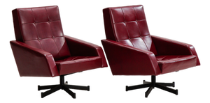 Vintage Lounge Chairs in Leatherette, 1950s, Set of 2