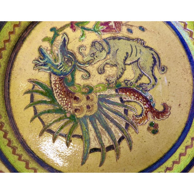 1950s Italian Plate with Dragon and Bear, 1950s For Sale - Image 5 of 6