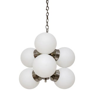 Italian Vintage Chrome Pendant Chandelier For Sale
