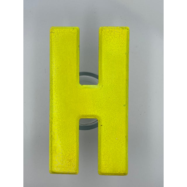 1960s Rustic Neon Yellow H Sign Beveled Letter Chairish We have everything for the real estate professional. chairish