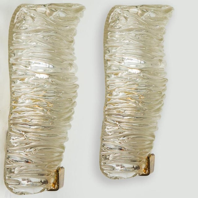 Gold Glass and Brass Wall Light attributed to J. T. Kalmar, 1960s For Sale - Image 8 of 18