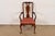 An outstanding Queen Anne or Georgian style armchair or dining captain chair By Henredon USA, Circa 1980s Solid mahogany...