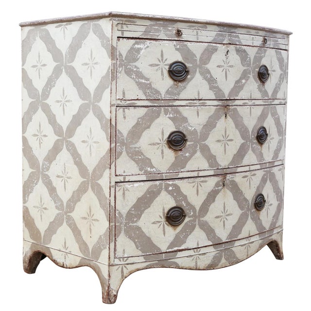 Antique 19th Century Bow Front Chest of Drawers For Sale - Image 3 of 10