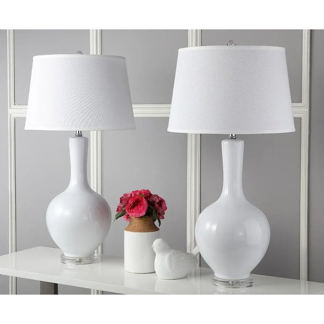 Textile Blanche Gourd Lamp - White, a Pair For Sale - Image 7 of 9