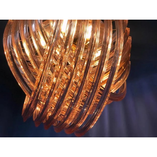 Pink Murano Curvati Ceiling Light or Flush Mount, 1990s For Sale - Image 17 of 18