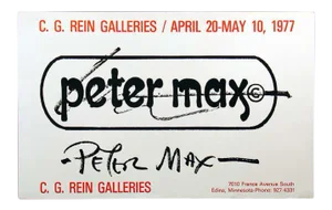 1977 Peter Max Exhibition Poster C. G. Rein Galleries