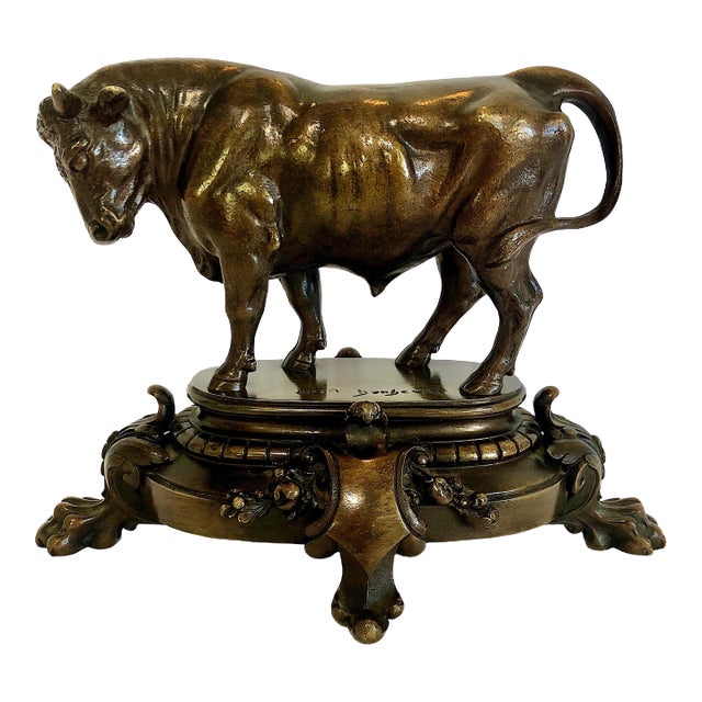 Mid 19th Century Bronze Bellowing Bull Sculpture, by Rosa Bonheur For Sale