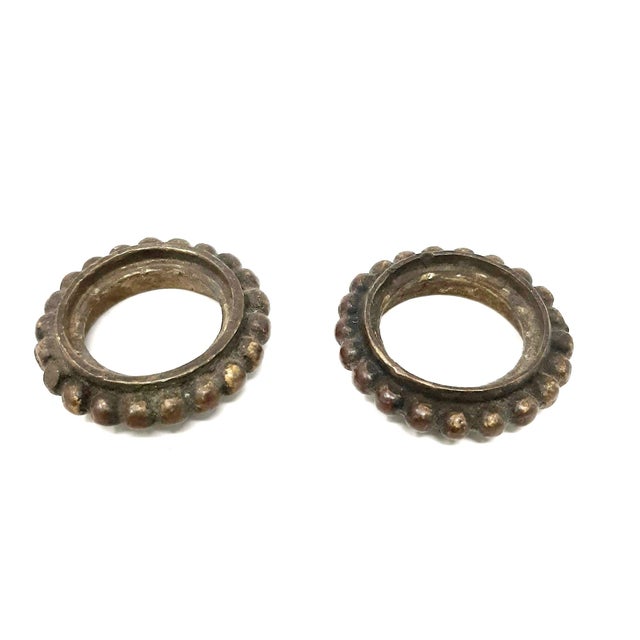Late 19th Century Antique Late 19th Century Bronze 1 1/2" Rings Drawer Pulls a Pair For Sale - Image 5 of 5