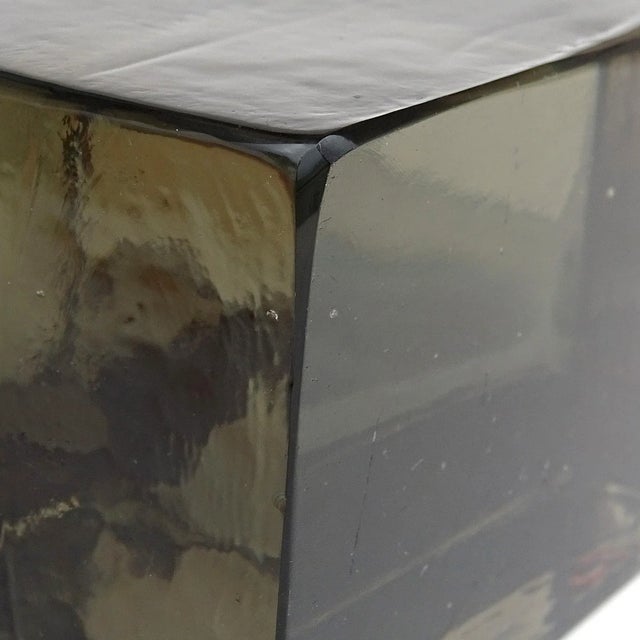 Gray Vintage Murano Salviati Luciano Gaspari Smoky Gray and Green Italian Art Glass Abstract Sculpture For Sale - Image 8 of 9