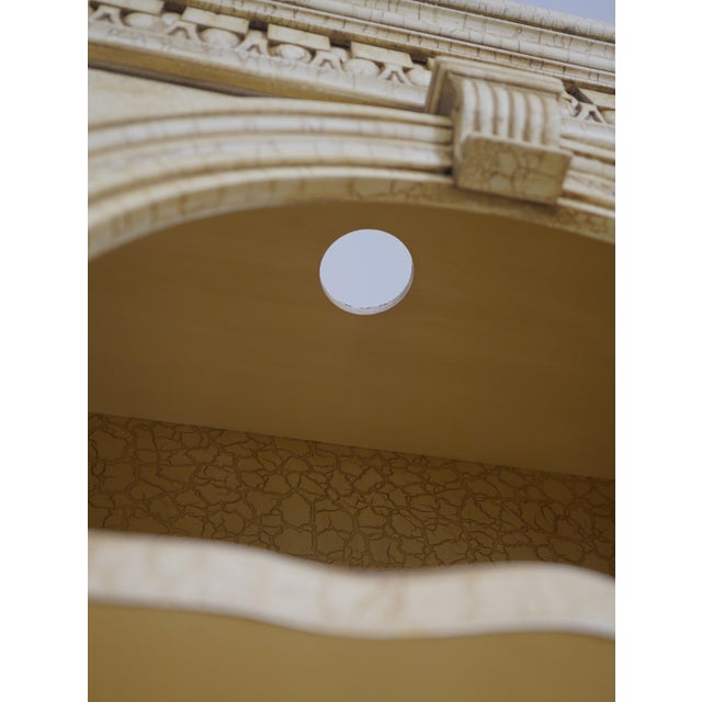 Wood Crackle Painted Finish Double Arched Top Open Bookcase For Sale - Image 7 of 16