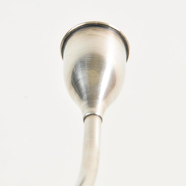 Sterling Silver Serpent Candlestick Holder Pair Towle Silversmiths by Marion Anderson Noyes For Sale - Image 11 of 15