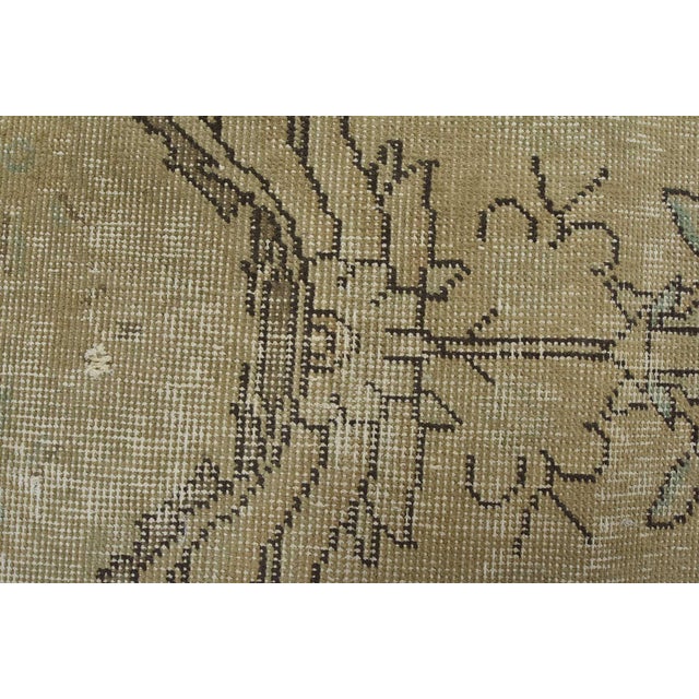 Beige Tabriz Rug 9’8” X 12’7” Beige Wool Vintage Distressed Hand-Knotted Carpet For Sale - Image 8 of 15