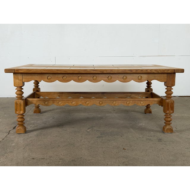 Mid-Century Modern Brutalist Danish Oak Tile-Top Coffee Table from Henning Kjærnulf, 1960s For Sale - Image 3 of 8