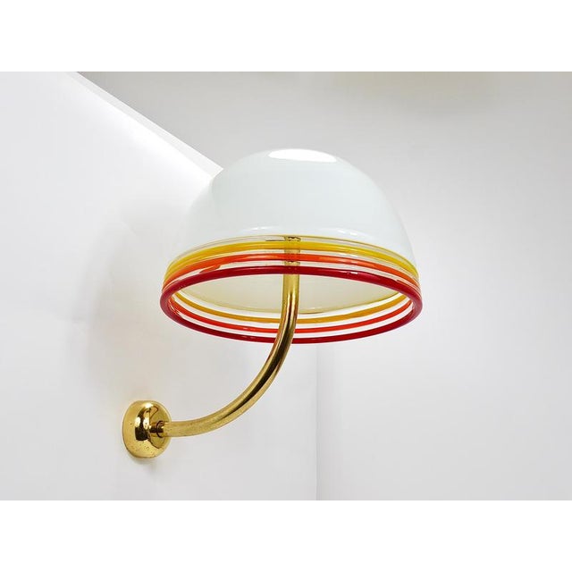 Febo Wall Lamps Sconces in Brass & Murano Glass by Roberto Pamio for Leucos, Italy, 1970s, Set of 2 For Sale - Image 14 of 18