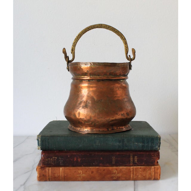 Farmhouse Vintage Hand Forged Copper Pot or Small Cauldron For Sale - Image 3 of 9