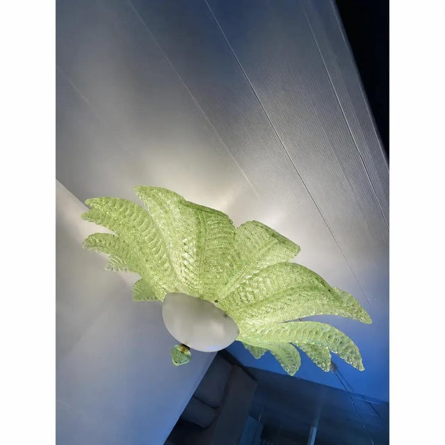 Contemporary Green Murano Glass Flush Mount by Simoeng for Simoeng For Sale - Image 3 of 7