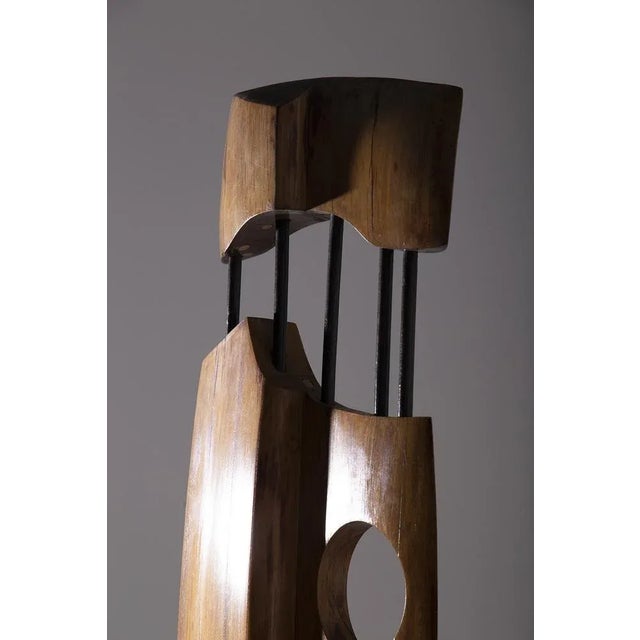1980s Elvio Becheroni, Totem, Walnut Sculpture For Sale - Image 5 of 11