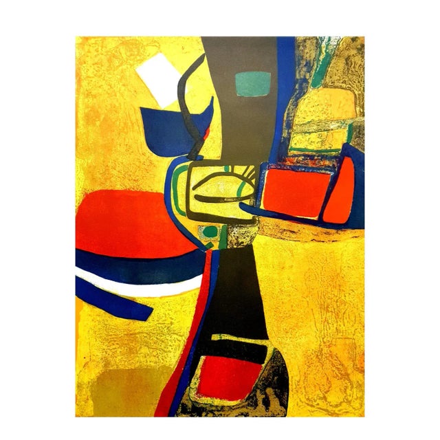 Yellow Maurice Estève - Composition - Original Lithograph 1965 For Sale - Image 8 of 9