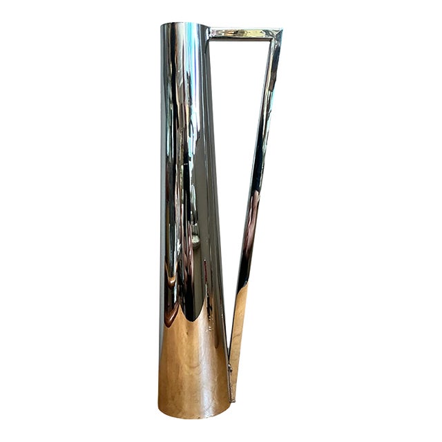 Vintage Modernist Metal Tall Pitcher For Sale