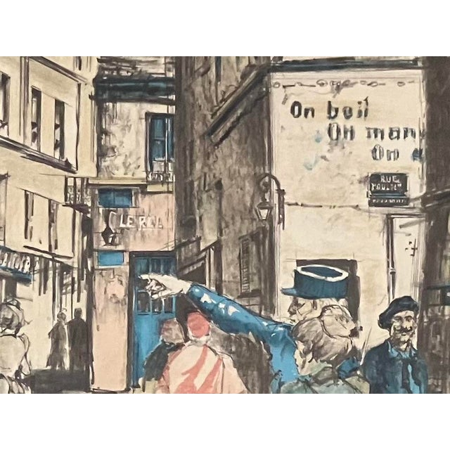 1930s 1930s Parisian Street Scene, Artists Proof by Etienne Julia. Signed & Framed For Sale - Image 5 of 13