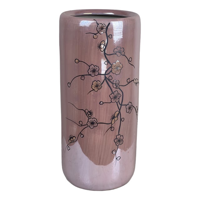 Vintage Sakura Style Cherry Blossom Umbrella Stand For Sale