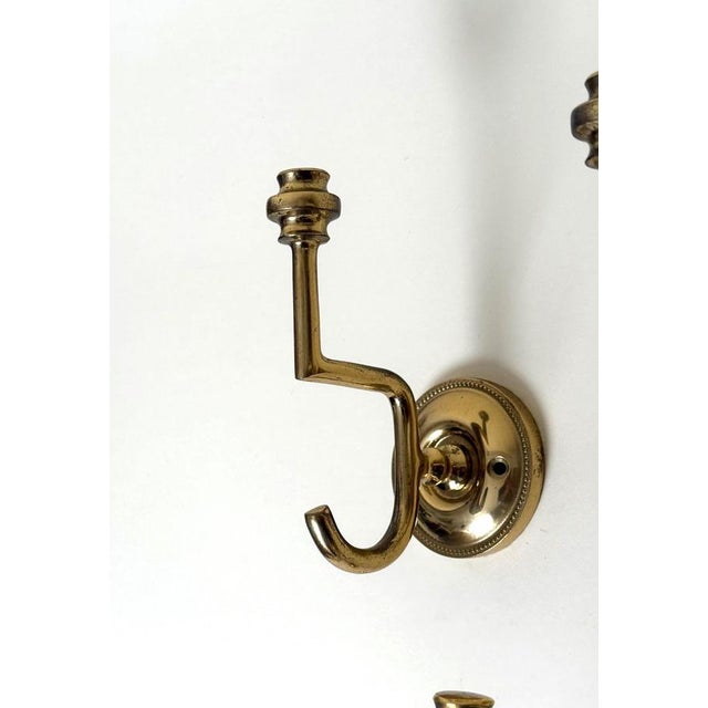 Hollywood Regency Hollywood Regency Brass Wall Coat Hooks, 1970s, Set of 7 For Sale - Image 3 of 12