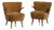 1940s Mid-Century Modern Yellow Wood Pair of Club Chairs For Sale