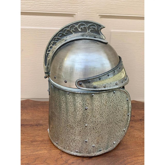Late 20th Century Pewter Knight’s Helmet Ice Bucket For Sale - Image 9 of 12