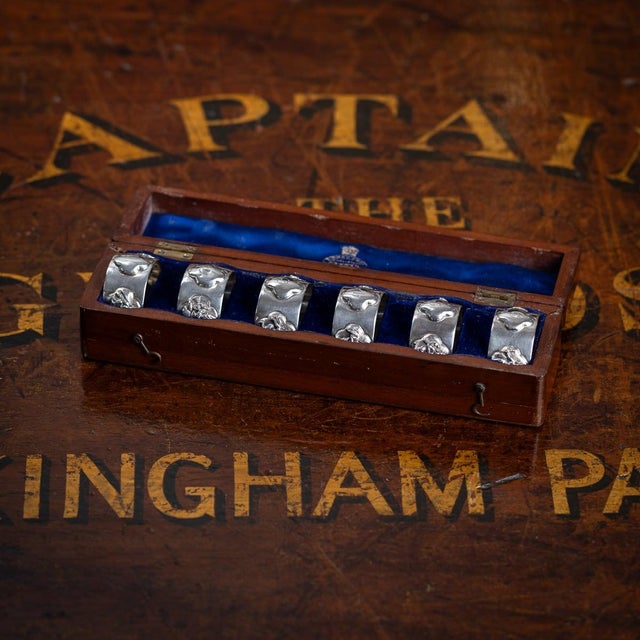 Antique Indian Silver Cased Napkin Rings, 1890s, Set of 6 For Sale - Image 13 of 14