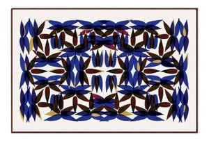 "Kaleidoscope in Blue" Contemporary Abstract Reproduction Print After Alejandro Franseschini, Framed