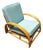 1950s Restored Rattan Triple-Strand Half Moon Arm Lounge Chair W/ Arched Back For Sale