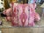 Steve Chase Steve Chase Modern Ikat Print in Pink and Tan Designed Pillow For Sale - Image 4 of 10