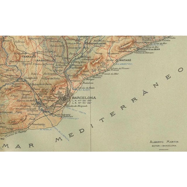 Cartographic Portrait of Barcelona, 1901 For Sale - Image 4 of 7