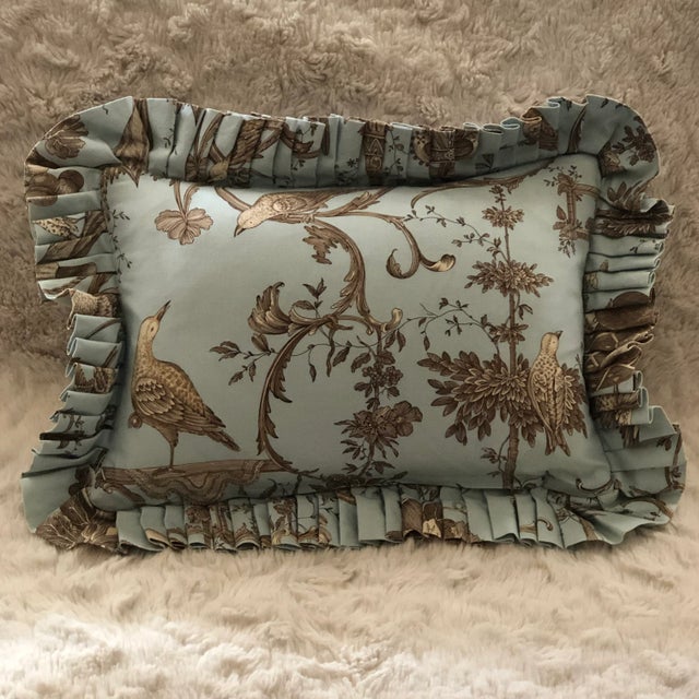 I have available three (3) lovely Brunschwig & Fils Kininvie decorative toile pillows in chicory on robin’s egg blue,...