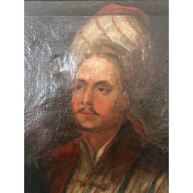 Late 19th Century Antique Signed European Oil Portrait of Ottoman Gentleman, Stöyer, Turquerie Tradition 32”t X 26.5”t For Sale - Image 5 of 12