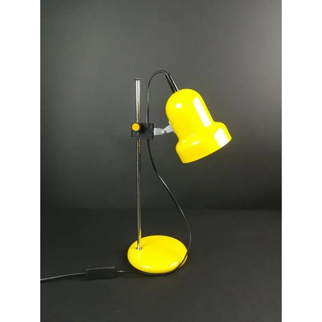 Contemporary Table Lamp with Adjustable Shade in Yellow, 1970s For Sale - Image 3 of 7
