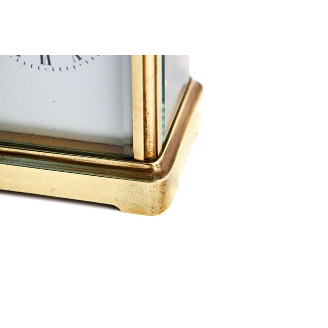 This is a quality late 19th Century Victorian antique brass carriage clock which has a quality brass and bevelled edge...