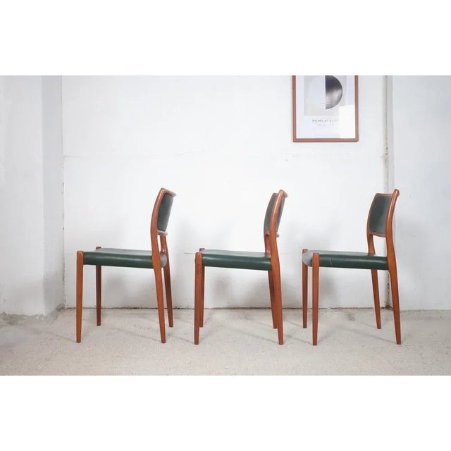 1960s Danish Model 80 Dining Chairs by Niels O. Møller, 1960s, Set of 3 For Sale - Image 5 of 11