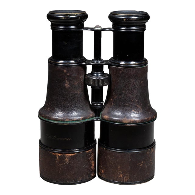 19th C. Lemaire Fabt Paris Expandable Leather Wrapped Binoculars c.1880 For Sale