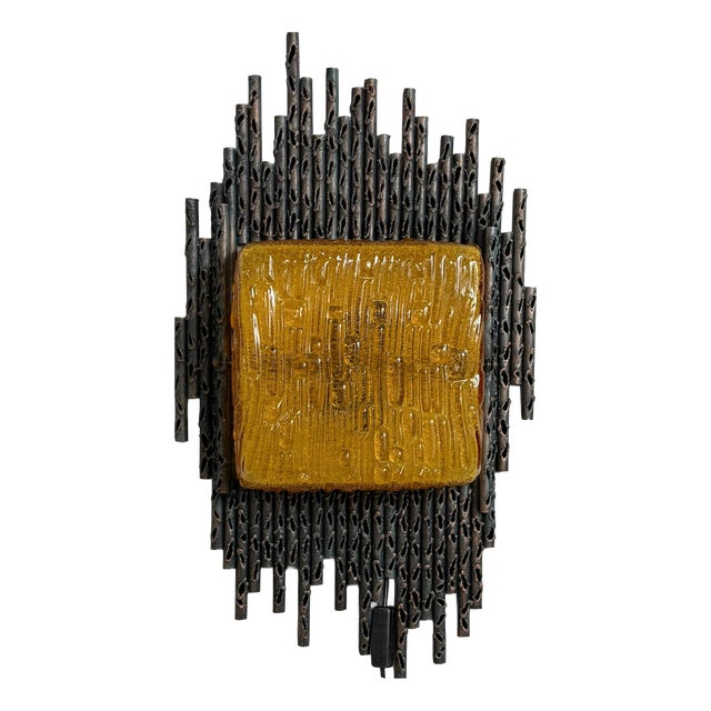 Brutalist Wall Lamp by Marcello Fantoni, Italy, 1970s For Sale