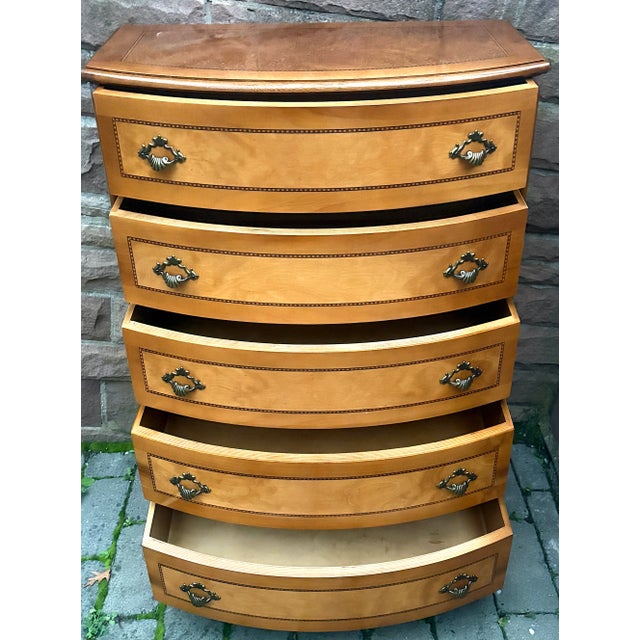 Inlaid Wood Chest of 5 Drawers, 1970s For Sale - Image 9 of 10