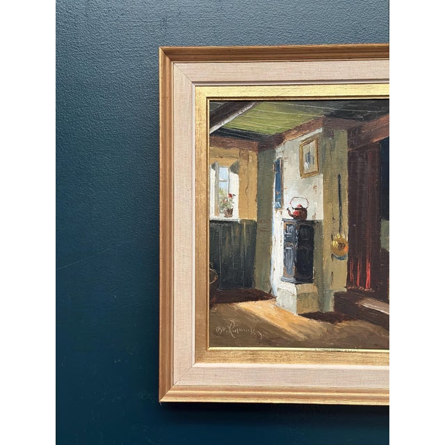 Mid-Century Modern Osvald Rasmussen, Kitchen, 1960s, Oil on Canvas For Sale - Image 3 of 11